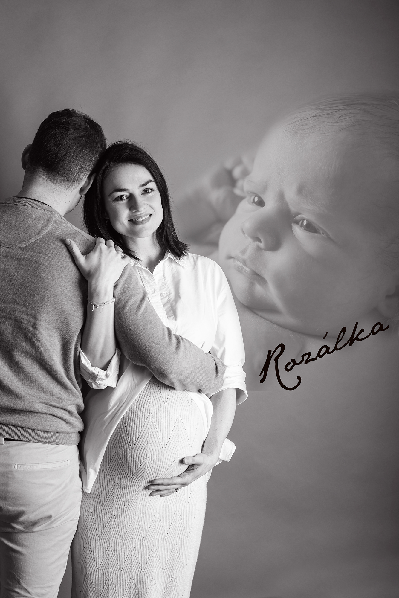 Těhotenské focení s novorozeneckým detailem — Rozálka