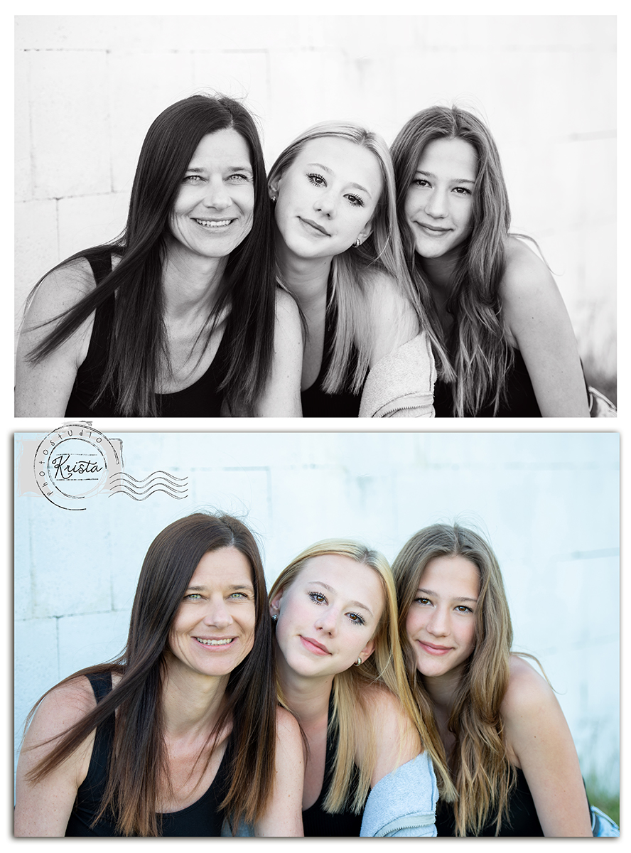 Maminka se dvěma dcerami — diptych